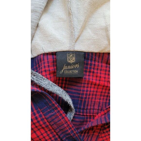 NFL Juniors Collection Medium Flannel Hoodie Patriots - Picture 4 of 7